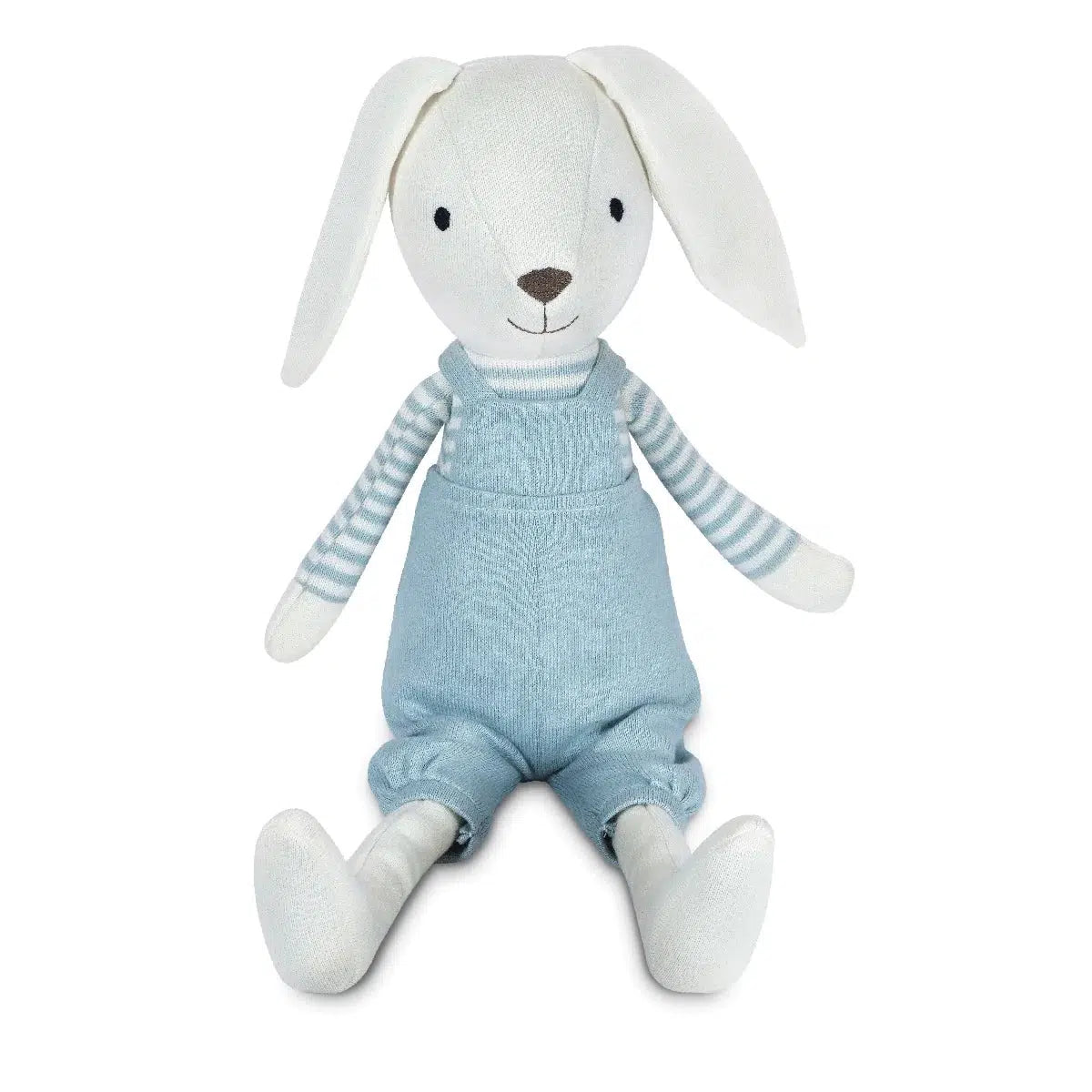 Front view of Knit Bunny Plush-Finn sitting.