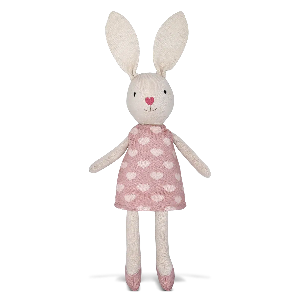 Front view of Knit Bunny Plush-Luella standing.
