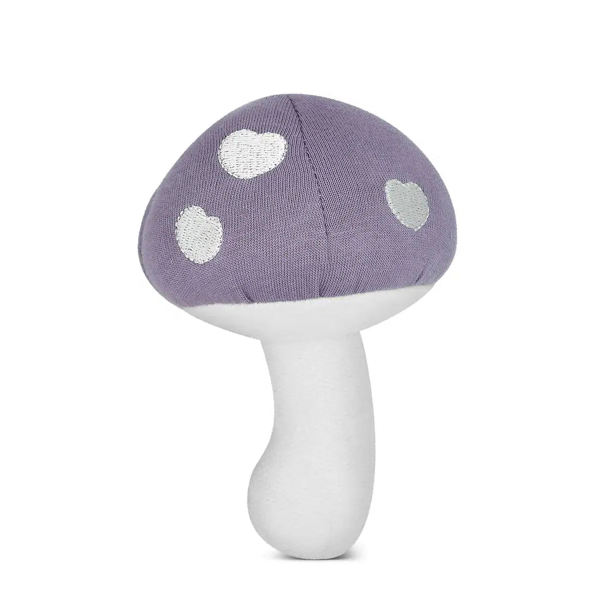 Front view of the Mushroom Rattle-Lavender.
