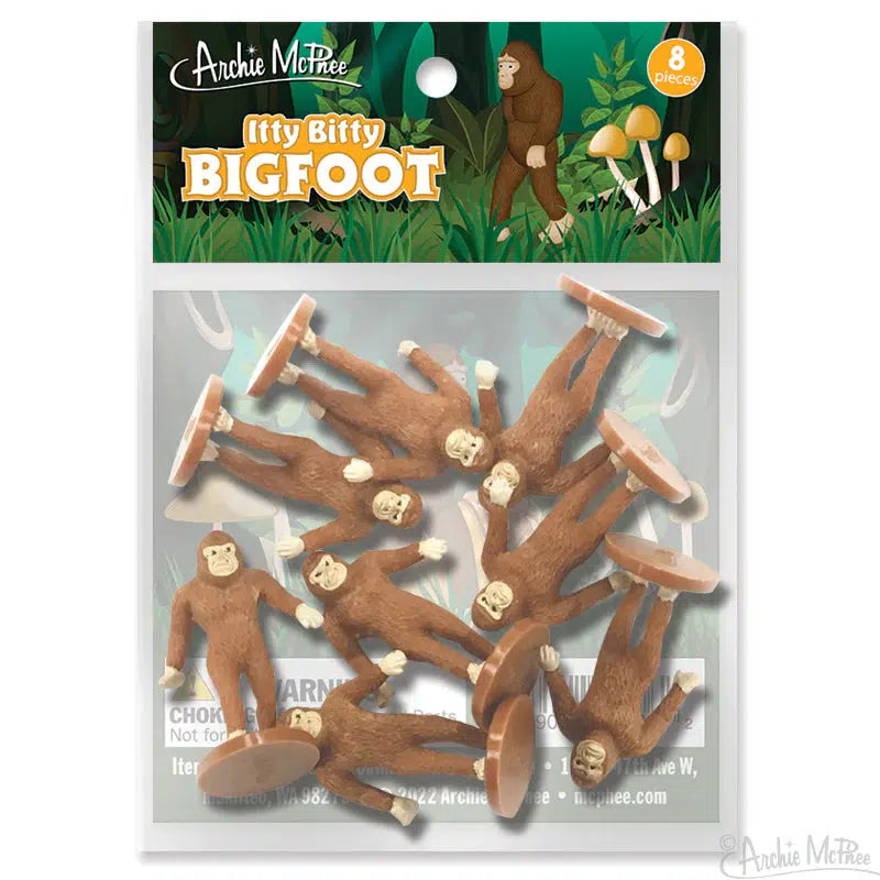Front view of Itty Bitty Bigfoot-Bag of 12 in its packaging.