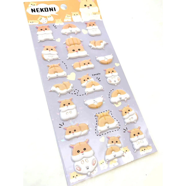 Hamster Puffy Stickers