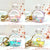 Front view of all of the different colors of Key Charm-Kitty Perfume Bottle Floaty including pink, purple, blue, and yellow.