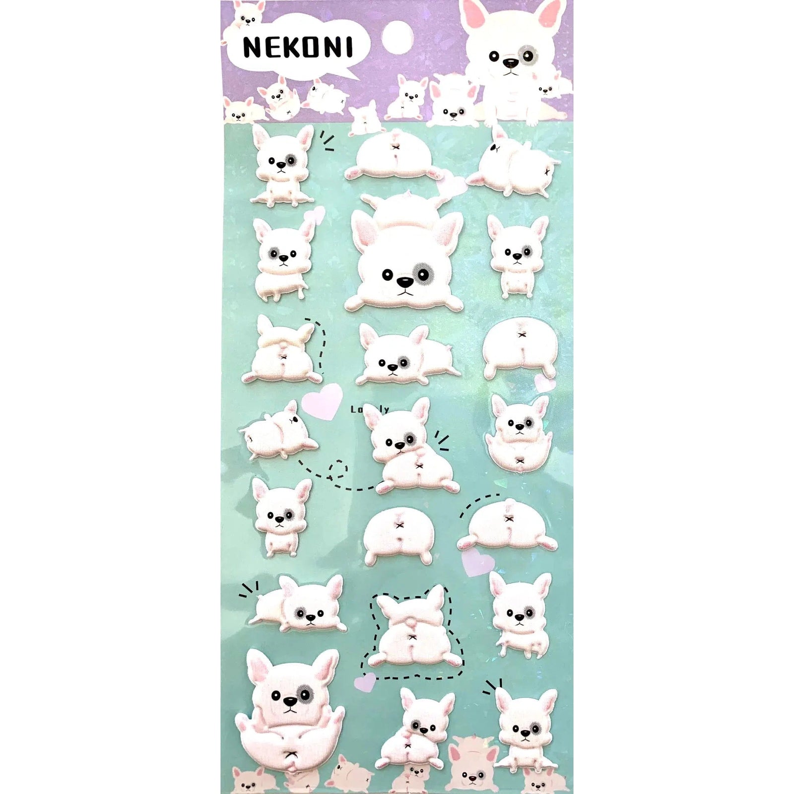 Front view of Puppy Dog Puffy Stickers in package.