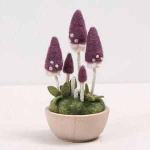 Front view of a completed Needle Felting Pixie Parasol kit.