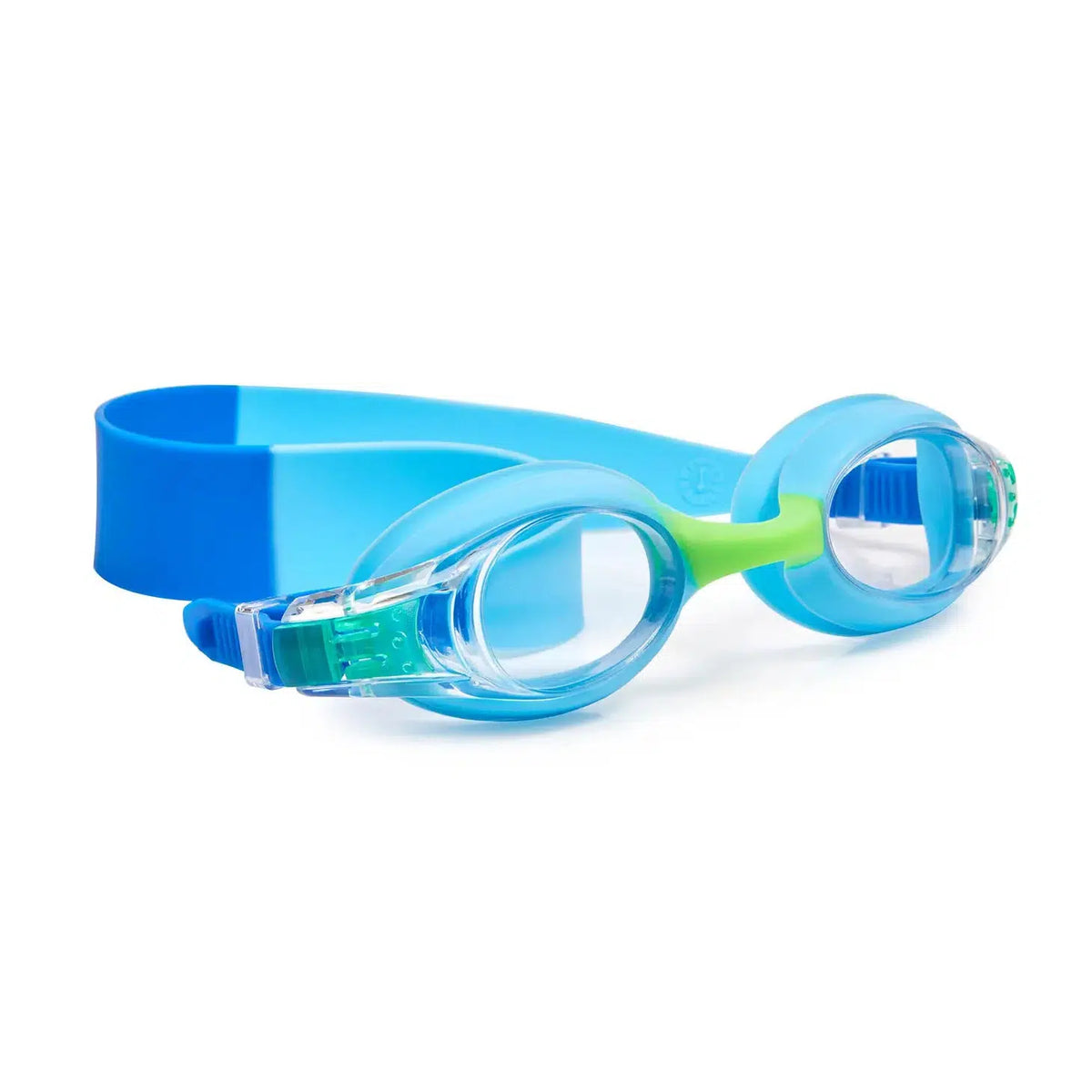 Front slightly side view of Boy Itsy-Toddler Swim Goggle-Water Blue.