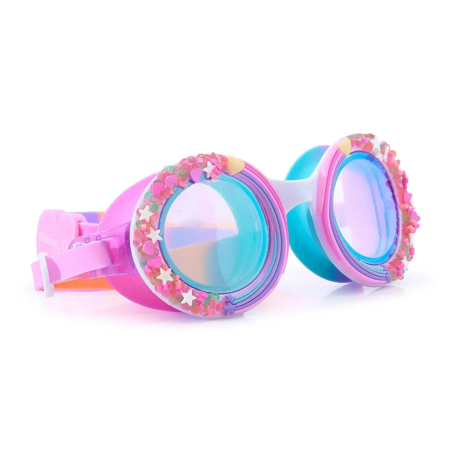 Front view of Cupcake Swim Goggle-Blue Berry.