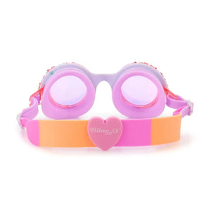 Rear view of the Cupcake Swim Goggle-Pink Berry.