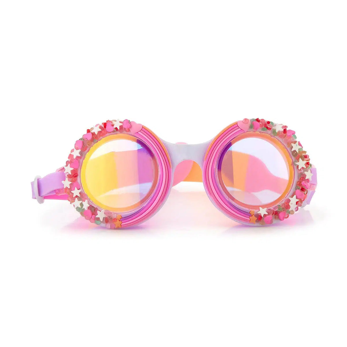 Front view of the Cupcake Swim Goggle-Pink Berry.