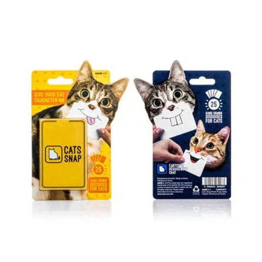 Front view of both front and rear of Cats Snap in packaging.
