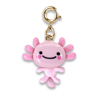 Front view of Charm It-Gold Swivel Axolotl Charm with clasp.