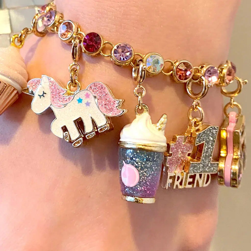 Charm It - Gold Pink Multi Rhinestone Bracelet-Jewelry & Accessories-Charm It!-Yellow Springs Toy Company