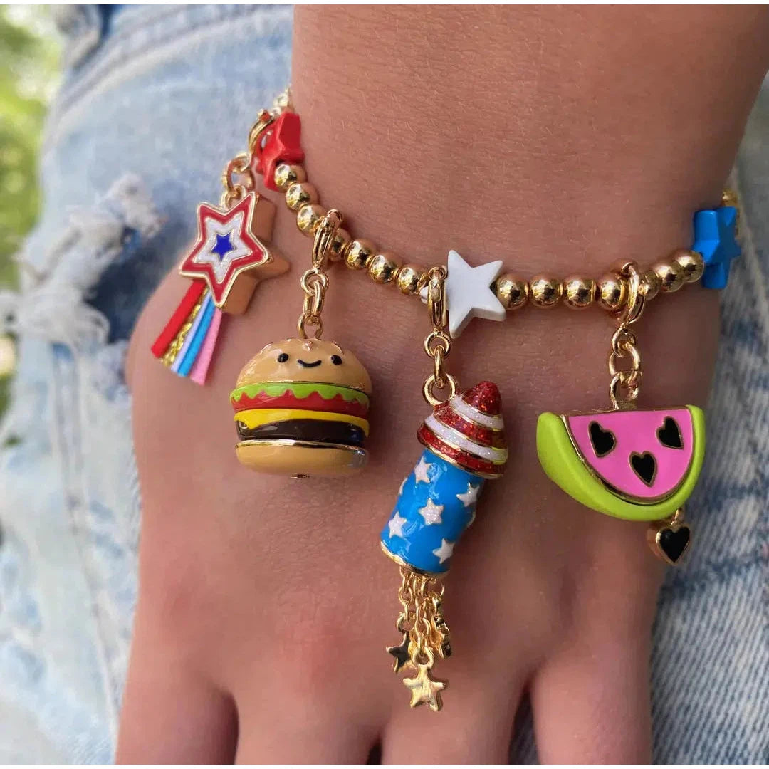 Charm It - Gold Hamburger Charm-Jewelry & Accessories-Charm It!-Yellow Springs Toy Company