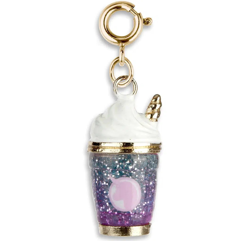 Front view of the Charm It-Gold Unicorn Smoothie Charm with clasp.
