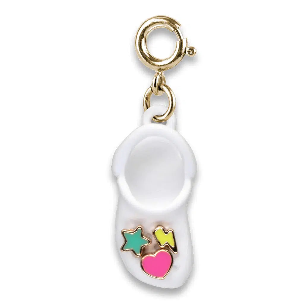 Front view of the rubber clog charm.