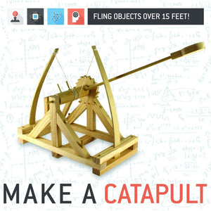 Front view of the completed Make A Catapult.