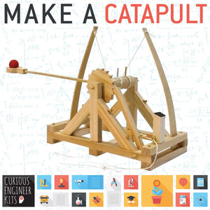 Front view of a Make A Catapult that has been built.