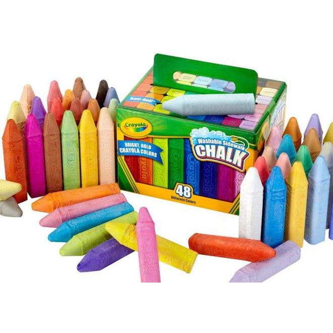 48 Piece Sidewalk Chalk Assortment of Colors Great for Playing Outdoors  Comes with a Convenient Carrying Case and Handle