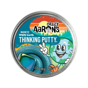 Crazy Aaron's Putty -  Magnetic Thinking Putty - Happy Earth - 4 inch Tin