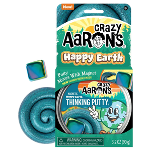 Crazy Aaron's Putty -  Magnetic Thinking Putty - Happy Earth - 4 inch Tin