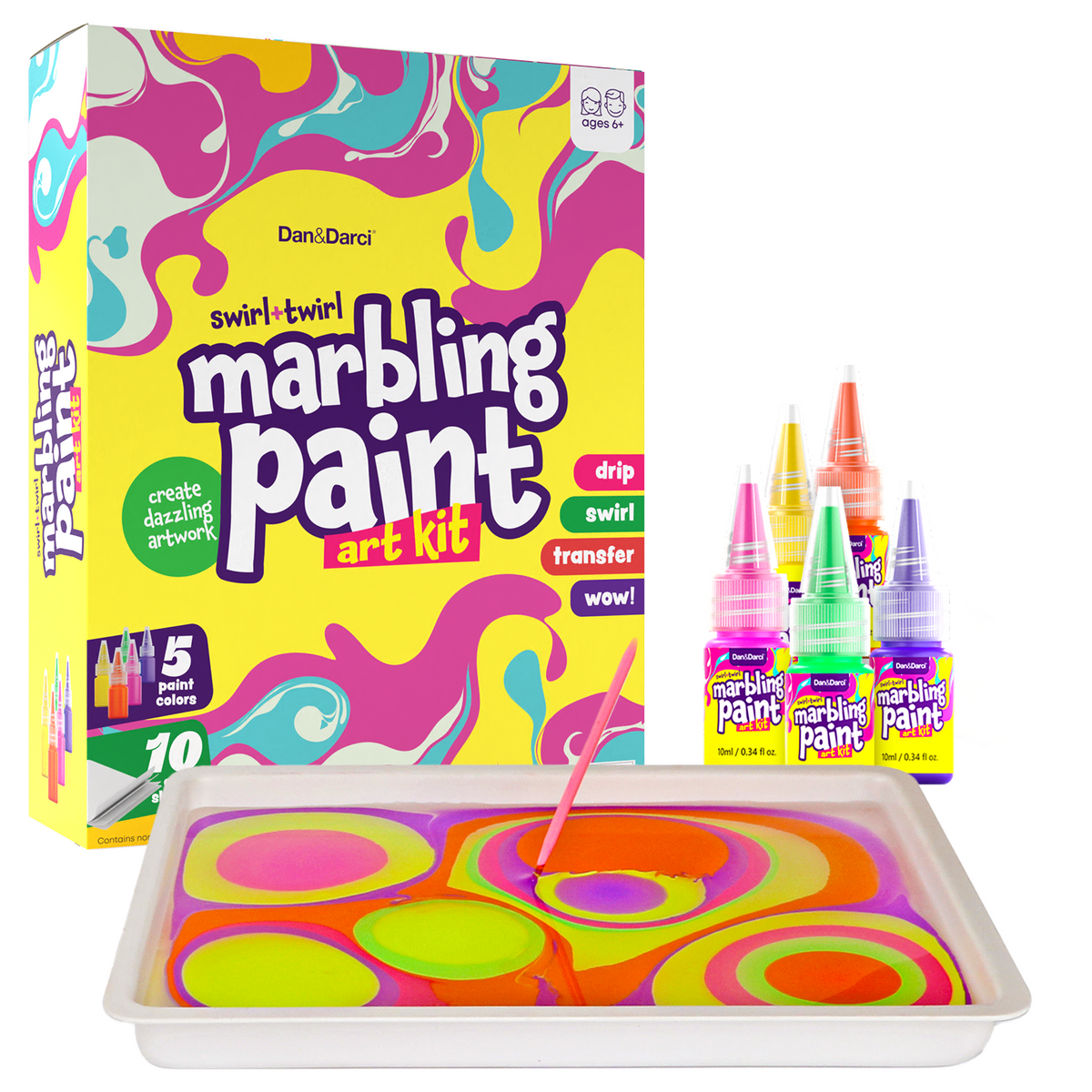 Marbling Paint Art Kit For Kids-Arts &amp; Humanities-Dan&amp;Darci-Yellow Springs Toy Company