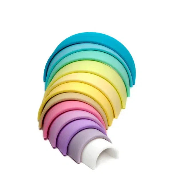 Front view of the Pastel Rainbow spread out against a white background.