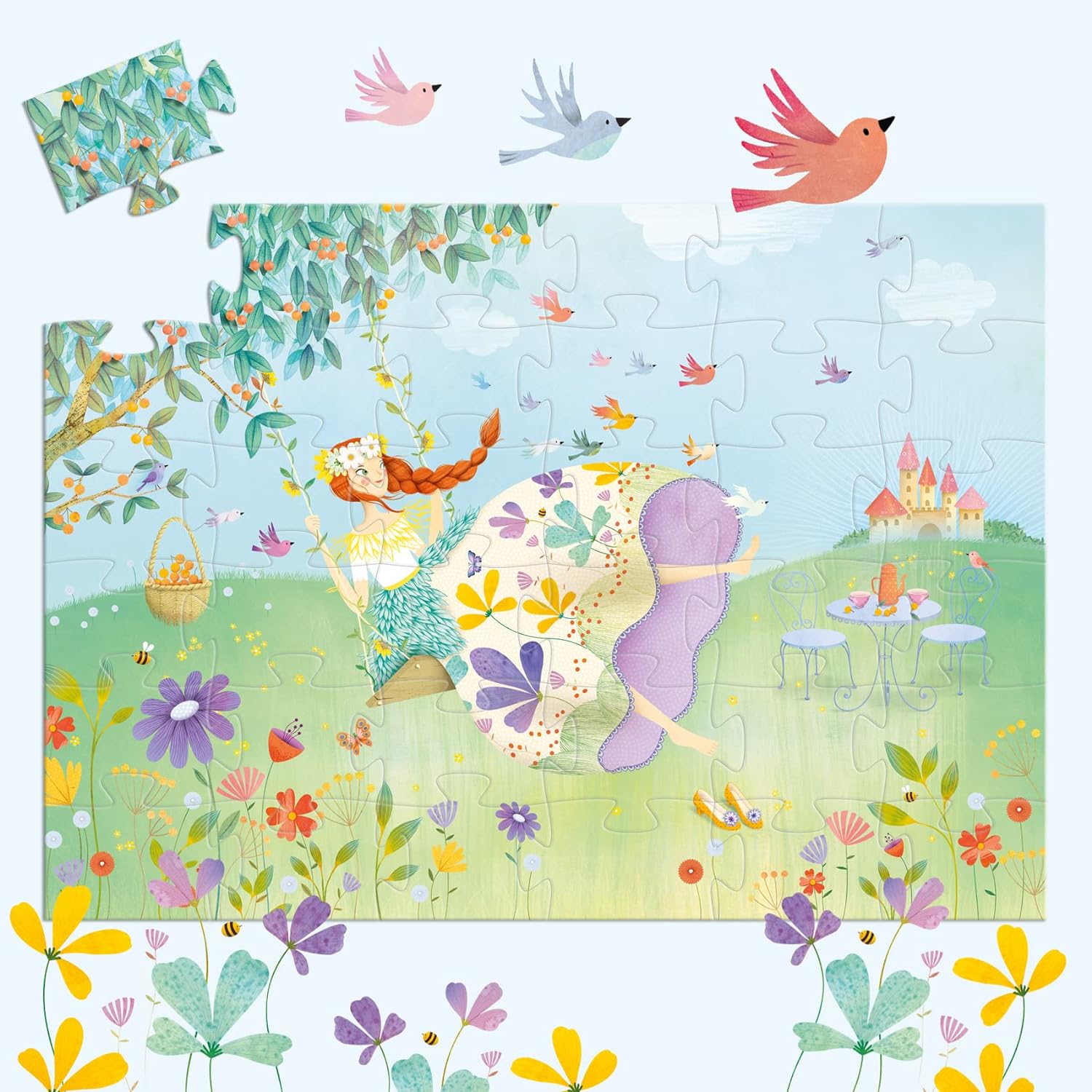 The Princess of Spring Silhouette-36 Piece-Puzzles-Djeco-Yellow Springs Toy Company