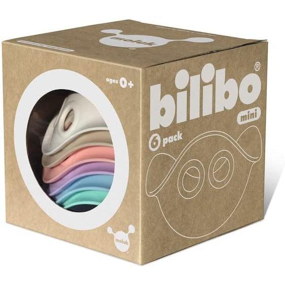 Front view of the Bilibo Mini 6 Color Combo Pack Pastels in its box.