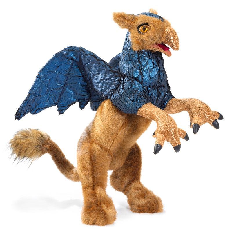 Front view of the Griffin-Puppet standing on his hind legs.