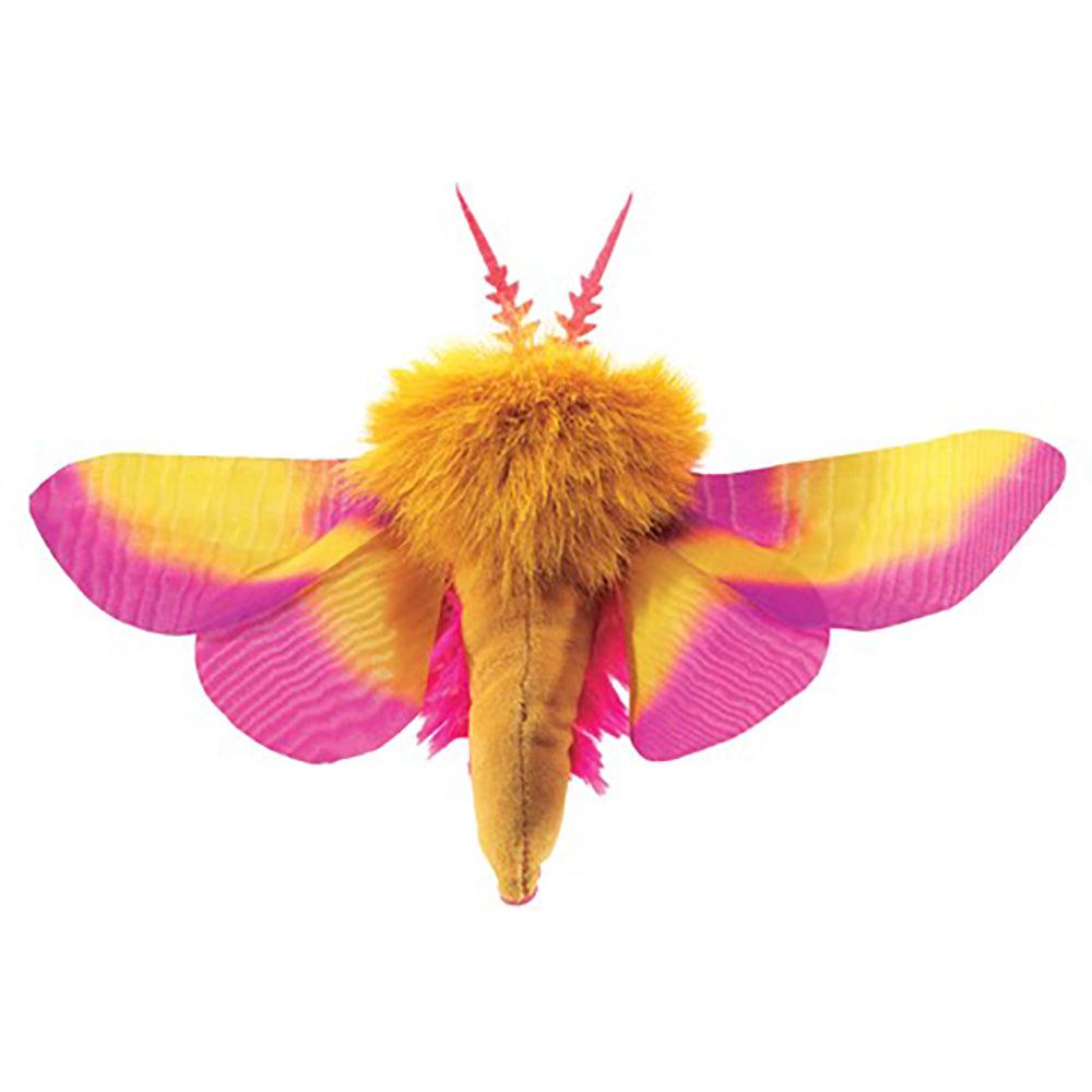 Rear view of the Mini Moth Rosy Maple-Finger Puppet.