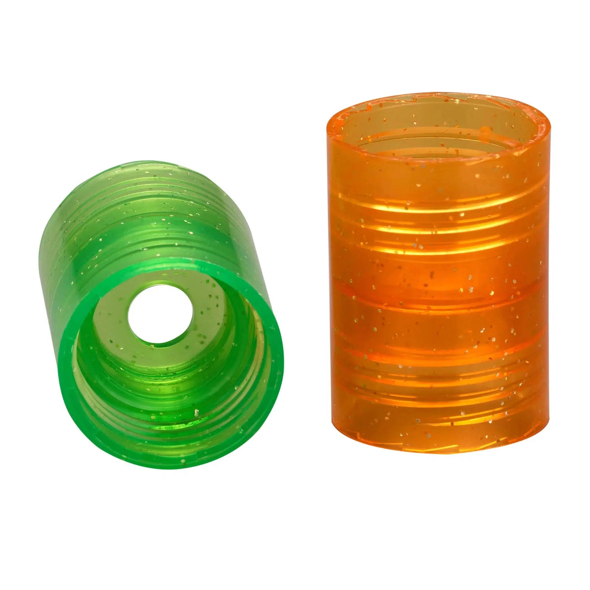 Front view of both green and orange Whirlpool Fizzy Bottle Science out of its packaging.