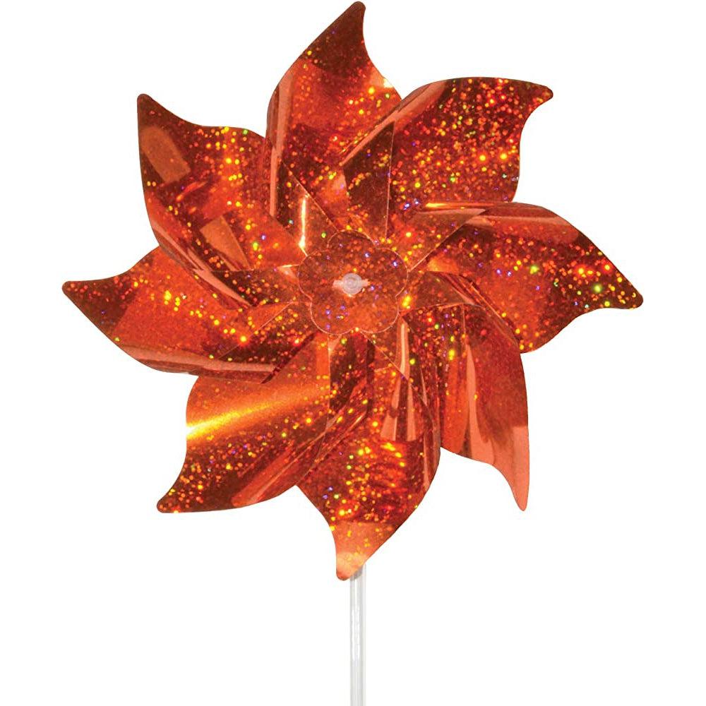 Front view of the Orange Mylar Pinwheel.