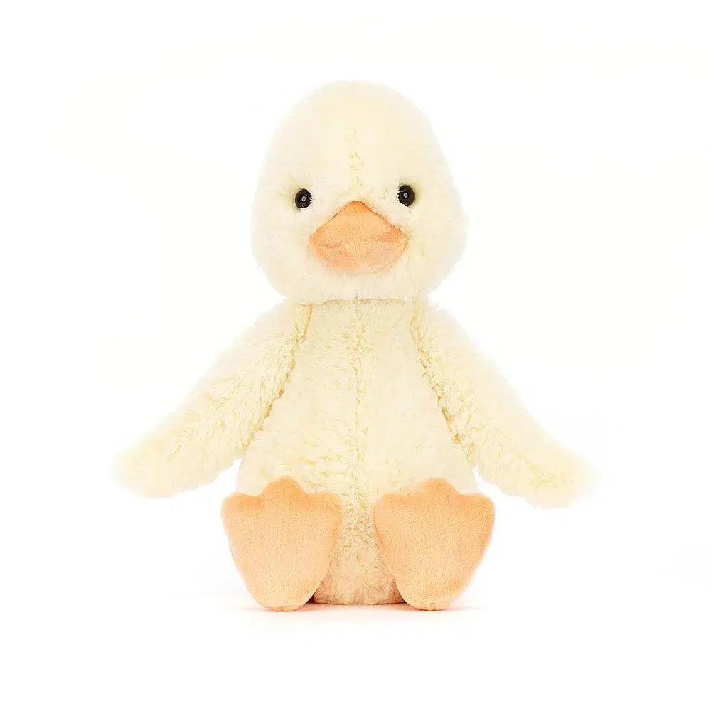 Front view of Bashful Duckling-12" sitting.