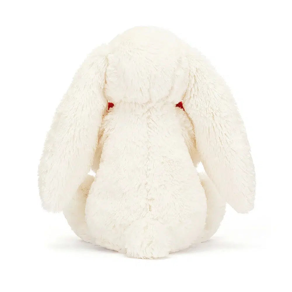 Rear view of the Jellycat Bashful Red Love Heart Bunny 12&quot;.