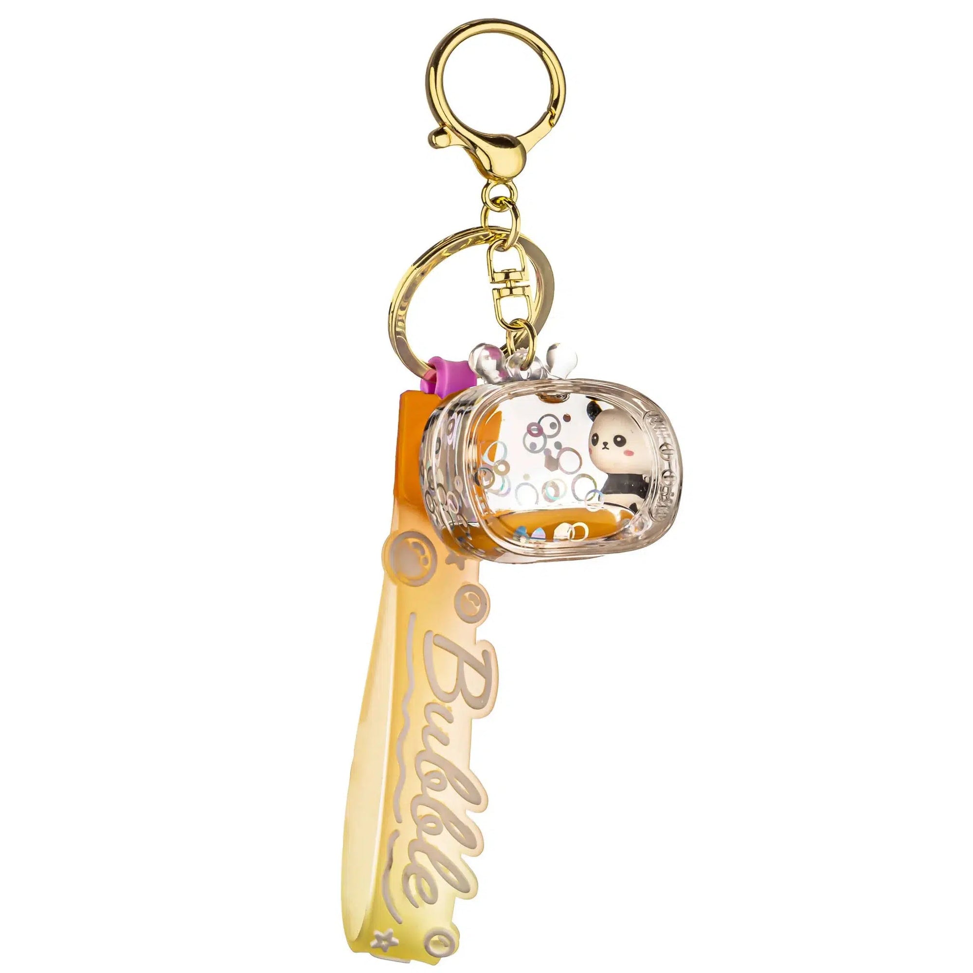 Cute Panda Cartoon TV Liquid Effort Sensory Keychain - Orange-Novelty-Kawaii Slime Company-Yellow Springs Toy Company