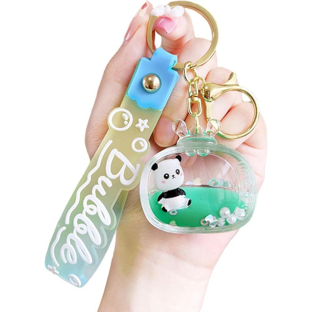 Cute Panda Cartoon TV Liquid Effort Sensory Keychain - Green-Novelty-Kawaii Slime Company-Yellow Springs Toy Company