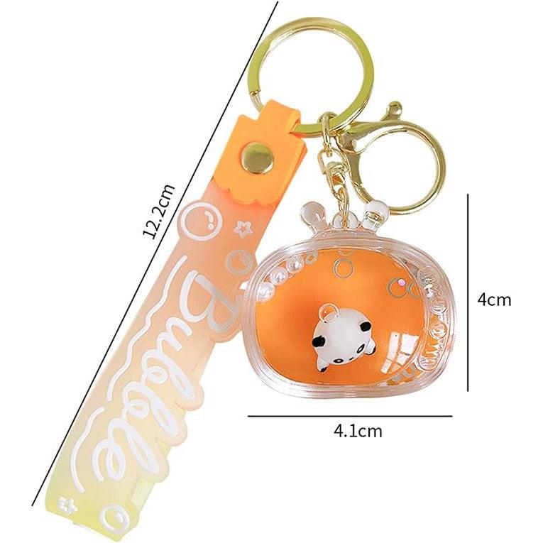 Cute Panda Cartoon TV Liquid Effort Sensory Keychain - Orange-Novelty-Kawaii Slime Company-Yellow Springs Toy Company