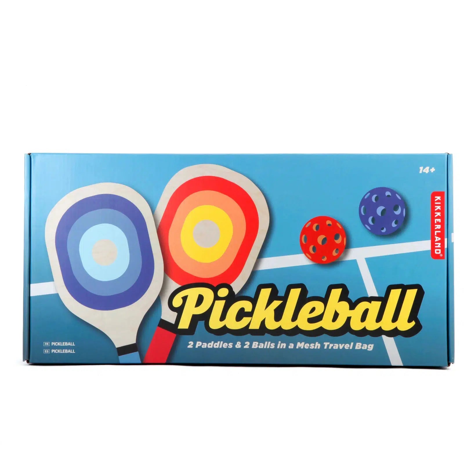 Front view of Kickball set in its box.