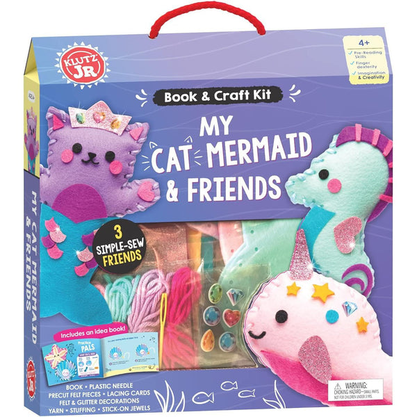 Front view of the My Cat Mermaid & Friends-Book & Craft Kit in its box.