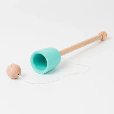 Front view of mint Wooden Cup &amp; Ball Toy.