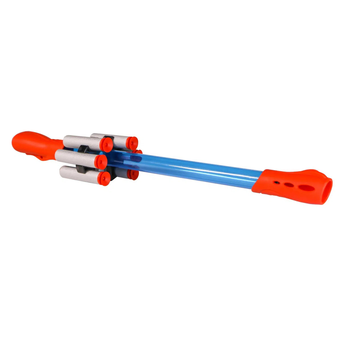 Front view of loaded blow dart shooter from Blow Darts Set.