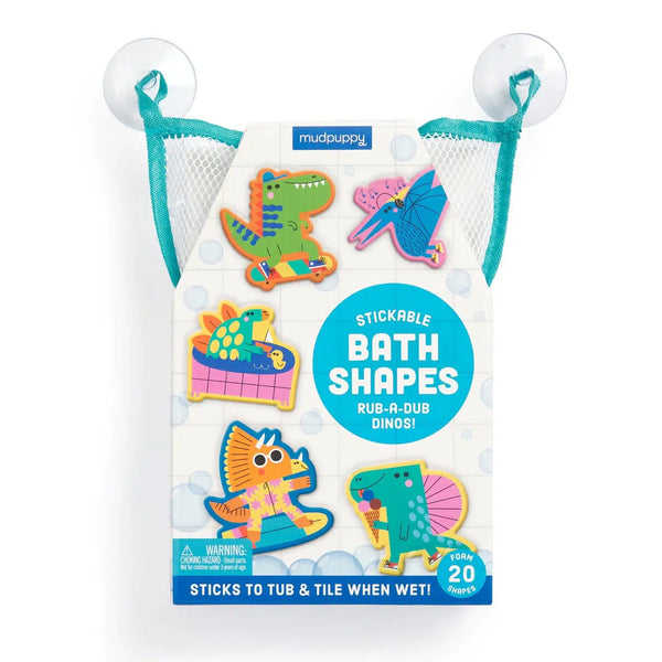 Front view of the stickable bath shapes in the packaging.