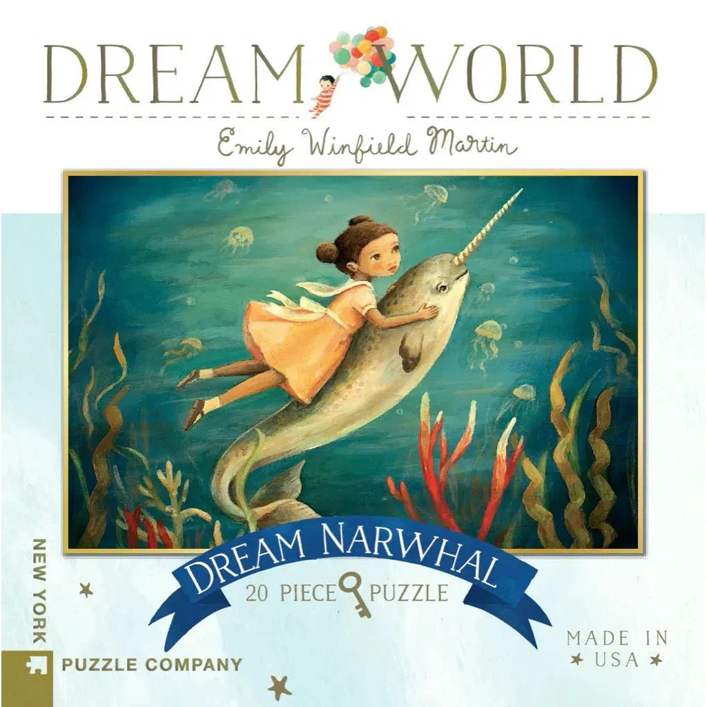 Dream Narwhal Mini | Martin - 20 Piece Mini Puzzle-Puzzles-New York Puzzle Company-Yellow Springs Toy Company