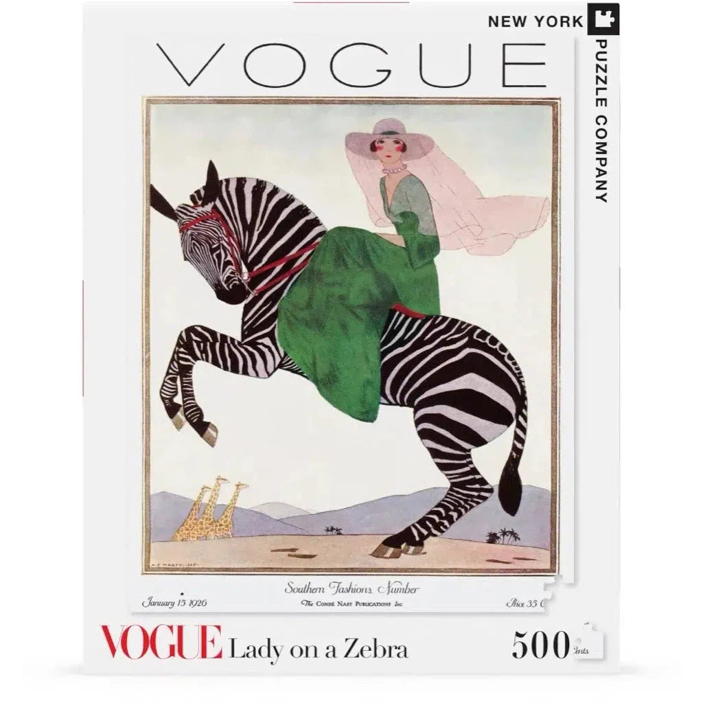 Lady On A Zebra | Marty - 500 Pieces-Puzzles-New York Puzzle Company-Yellow Springs Toy Company