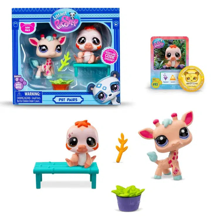 Littlest Pet Shop Pet Pairs - Series 2 - Giraffe and Sloth-Tech Toys-Schylling-Yellow Springs Toy Company