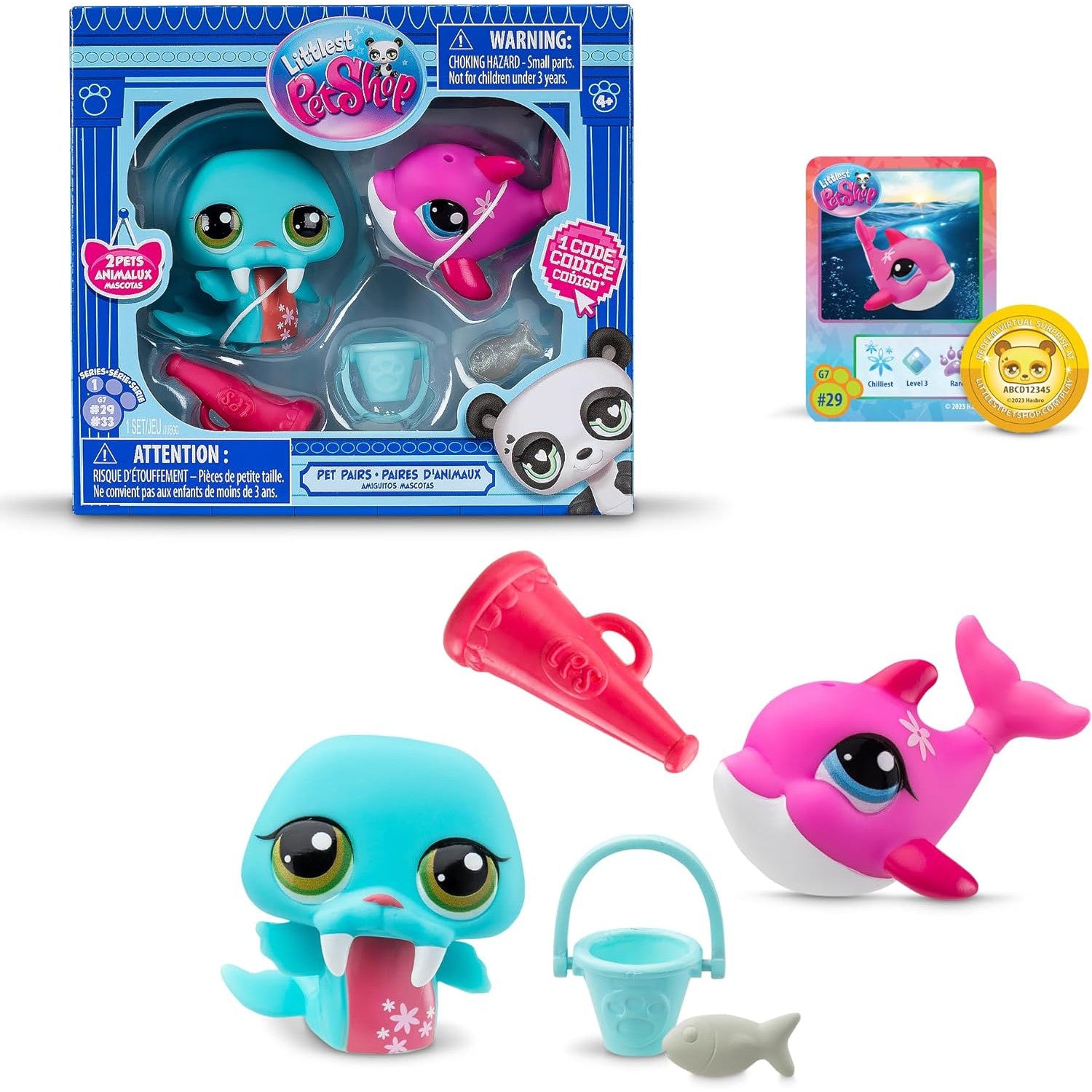 Littlest Pet Shop - Pet Pairs - Generation 7 - Wave 1 (Walrus and Dolphin)-Tech Toys-Schylling-Yellow Springs Toy Company