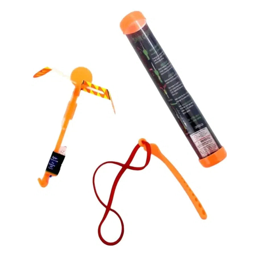 Front view of the assorted colors of the LED Slingshot Helicopter.