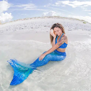 Blue Lagoon Mermaid Tail + Monofin Set - JM Teen/Adult Misses 6-8