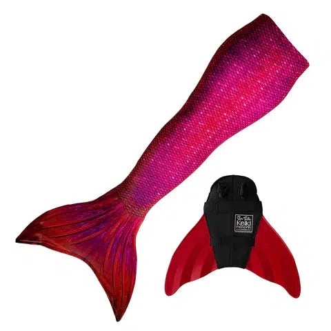 Front view of the Fiji Red Mermaid Tail + Monofin Set.