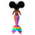 Rear view of Aaliyah Black Unicorn Mermaid Doll.