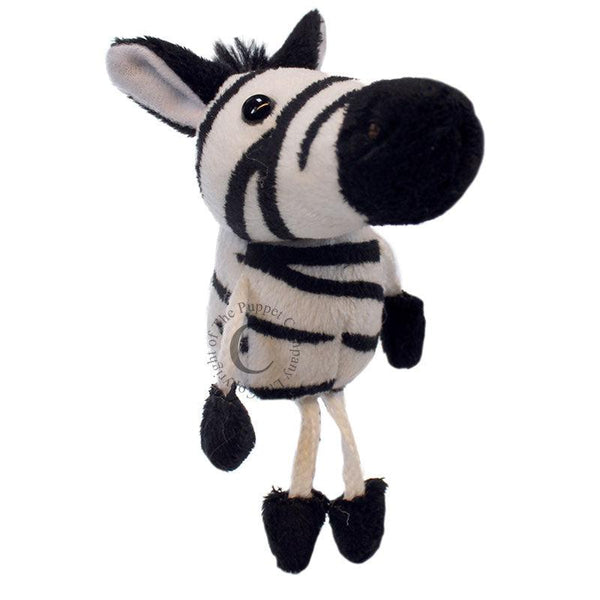 Front view of the Zebra finger puppet against a white background.